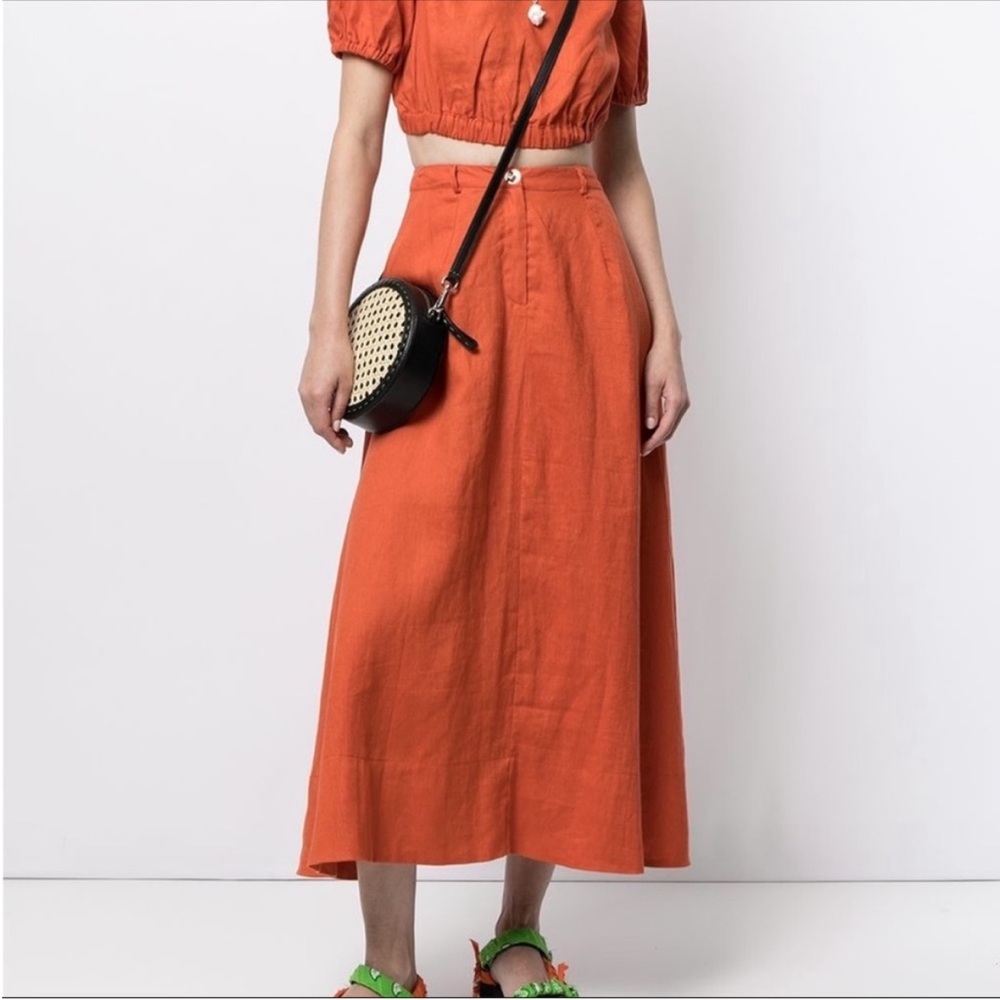 Staud Cybele Linen Maxi Skirt
